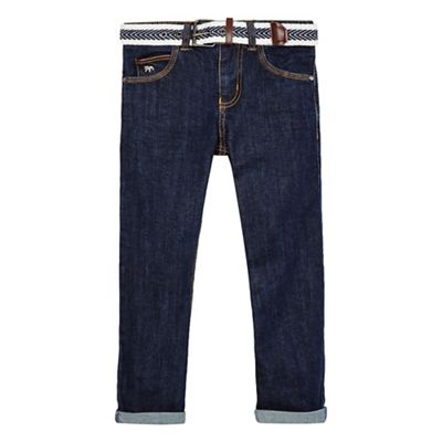 J by Jasper Conran Boys' dark blue belted jeans